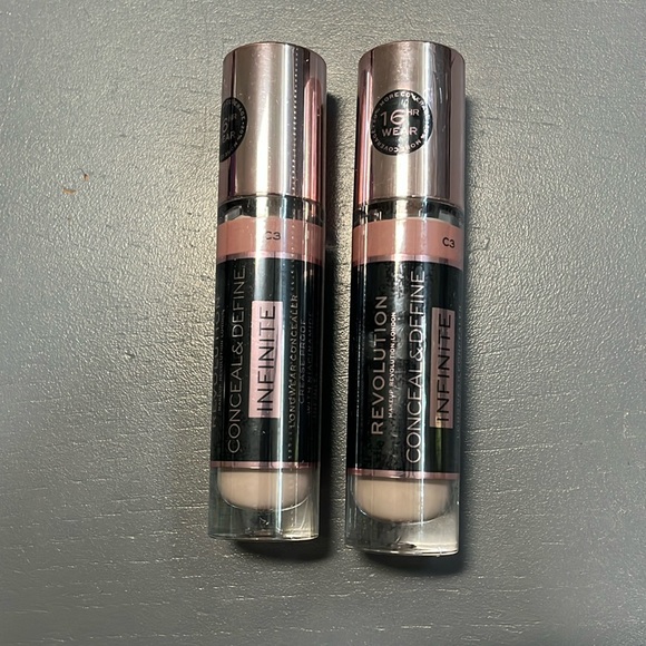 2 Pack -- Revolution Conceal & Define Infinite Crease Proof‎ Long Wear New C3 - Picture 1 of 2